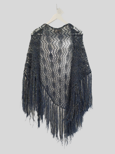 Chiara Bertani blue lurex shawl