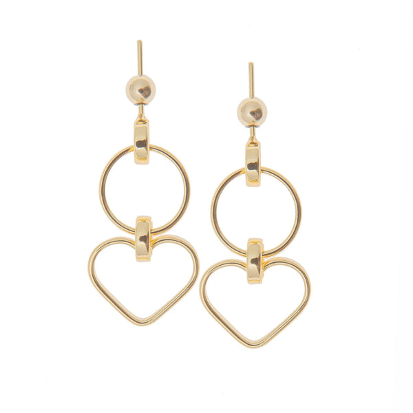 SeeMe gold hoop and heart earrings