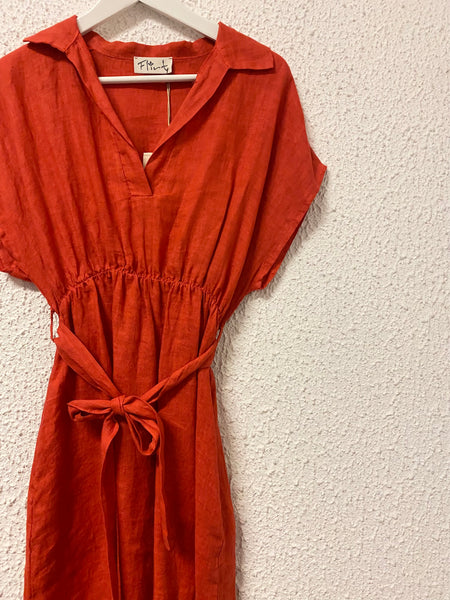 SPECIAL PRICE * Flirt linen orange dress