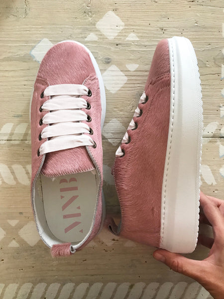 Manebì pink calf hair sneakers