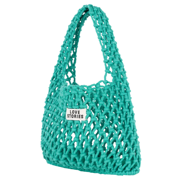 Borsa Love Stories crochet green