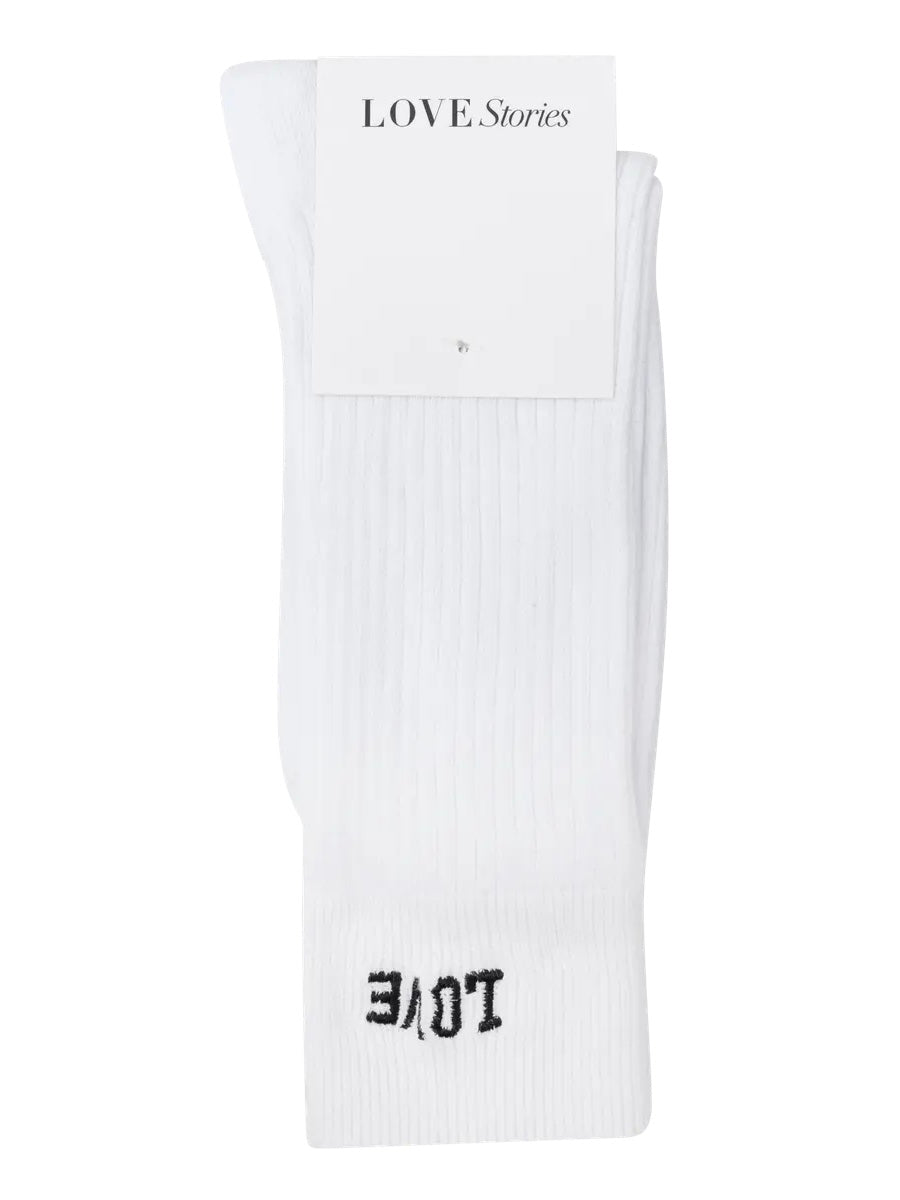 Calze Love Stories Rib Socks Off White