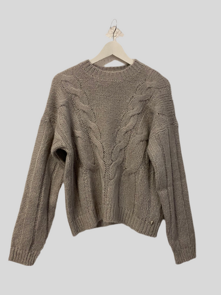 Maglione Flirt trecce grigio chiaro