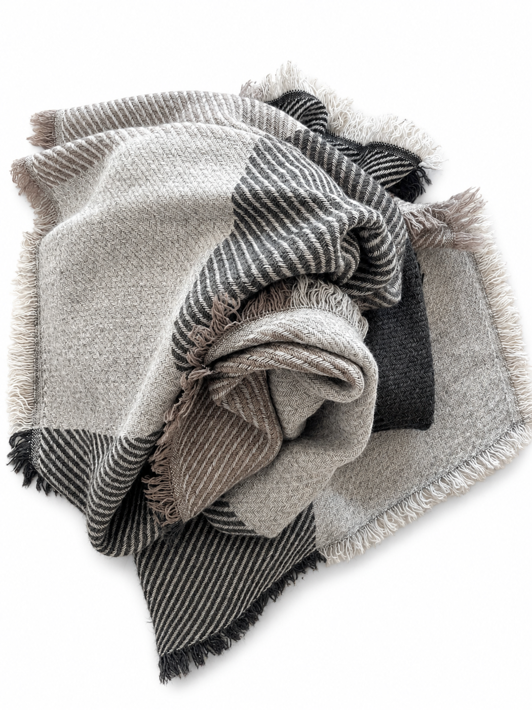 Sciarpa Flirt check + diagonale grigio