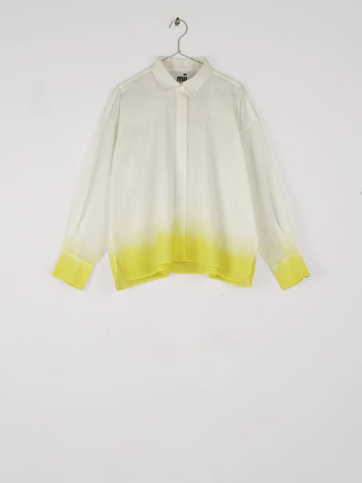 Camicia Mii Collection Greta La Coloriste Citron bianca e gialla tiedye