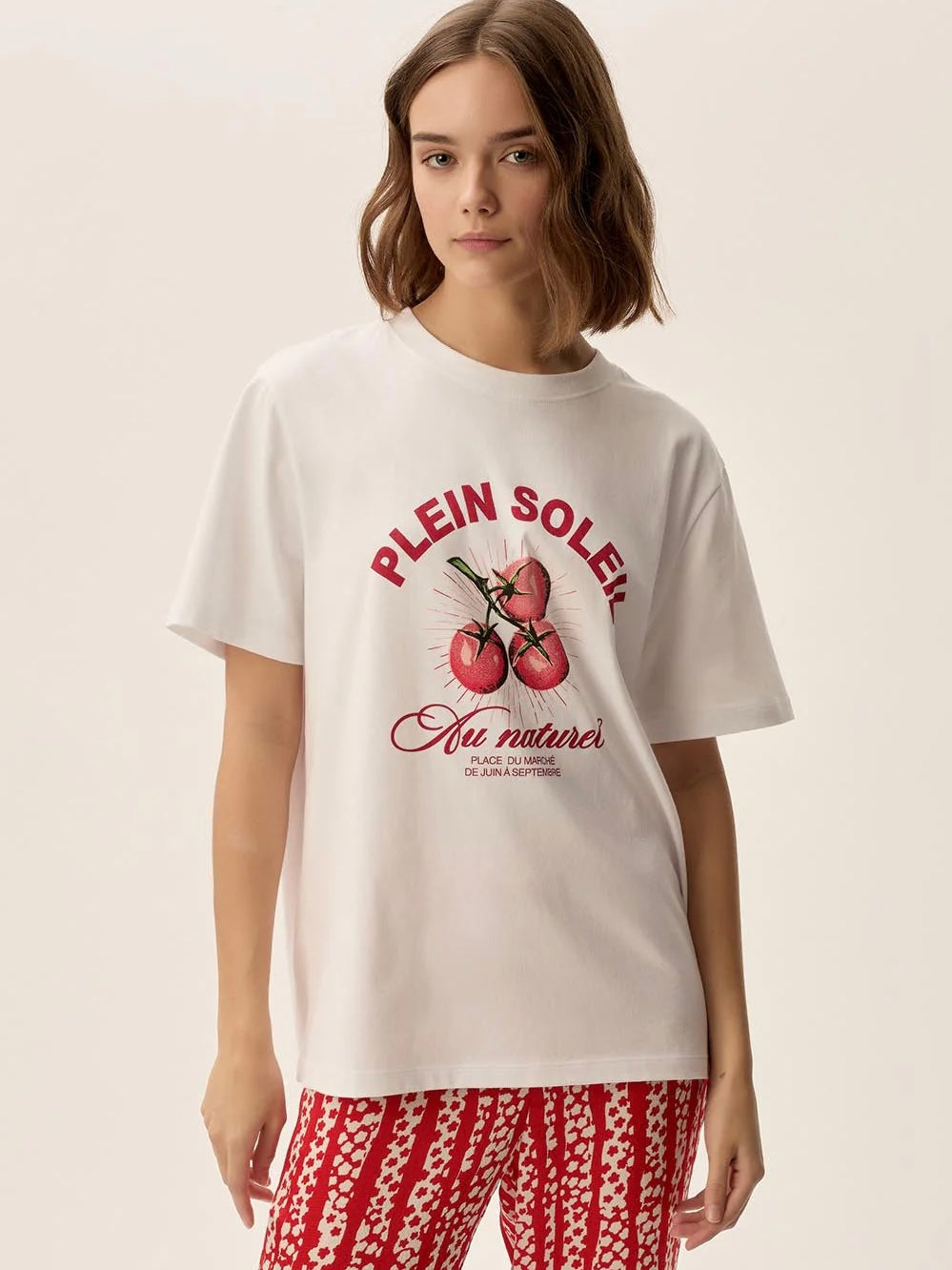 T-shirt Des Petits Hauts Jerem ecru tomato