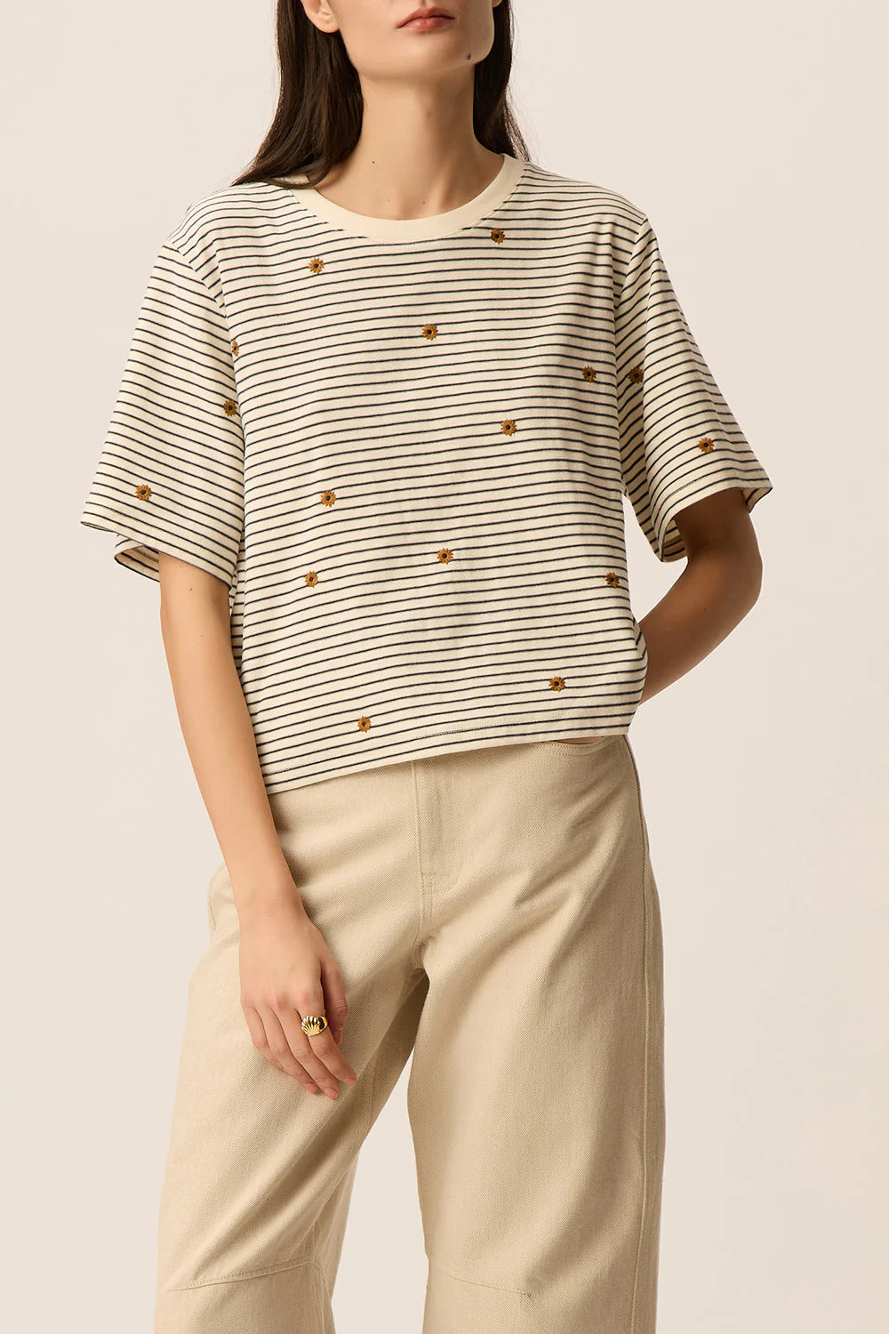 T-shirt Des Petits Hauts Josef marine/mousse