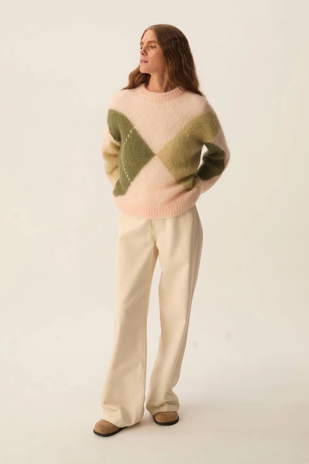 Maglione Des Petits Hauts Bretzel argyle poudre