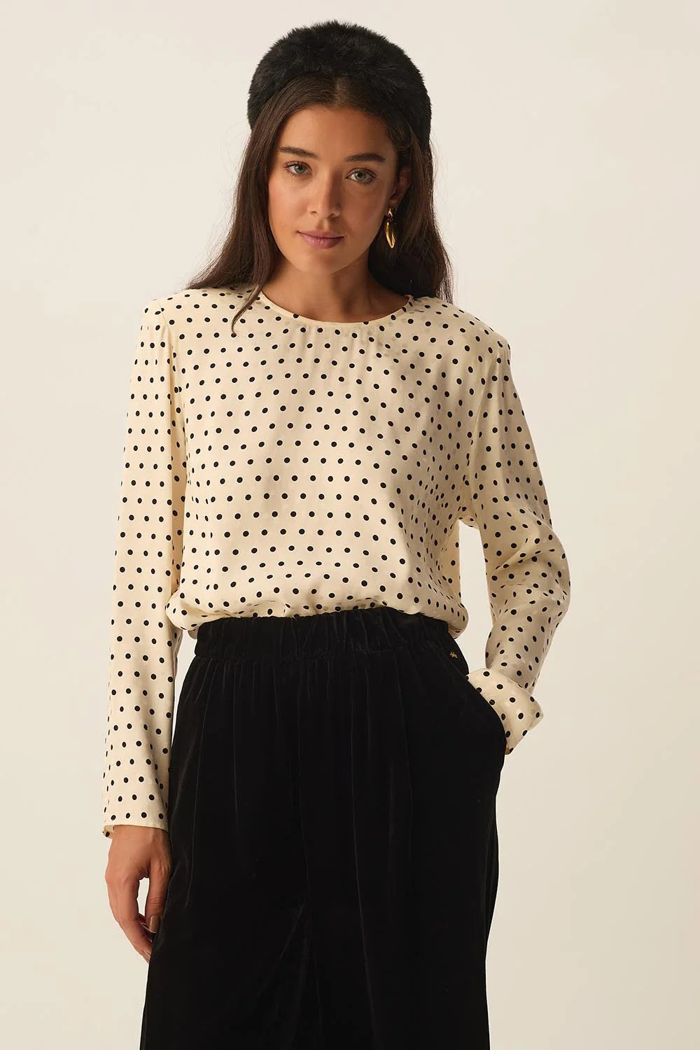 Blusa Des Petits Hauts Yelena pois jacquard
