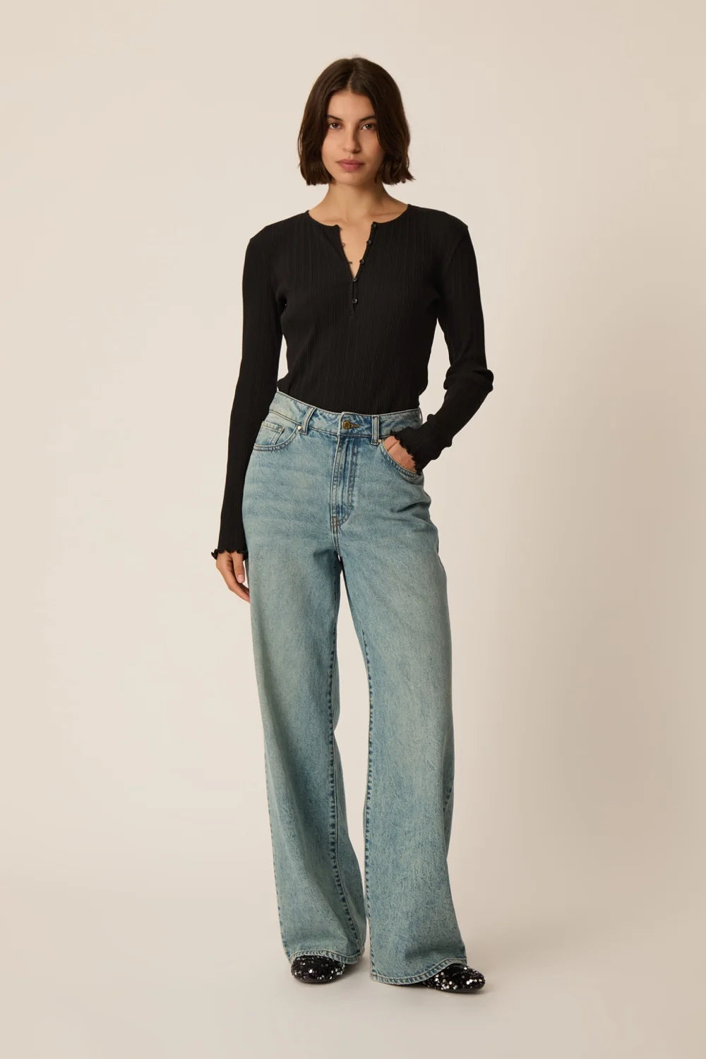 Jeans Des Petits Hauts Louela bleach vintage