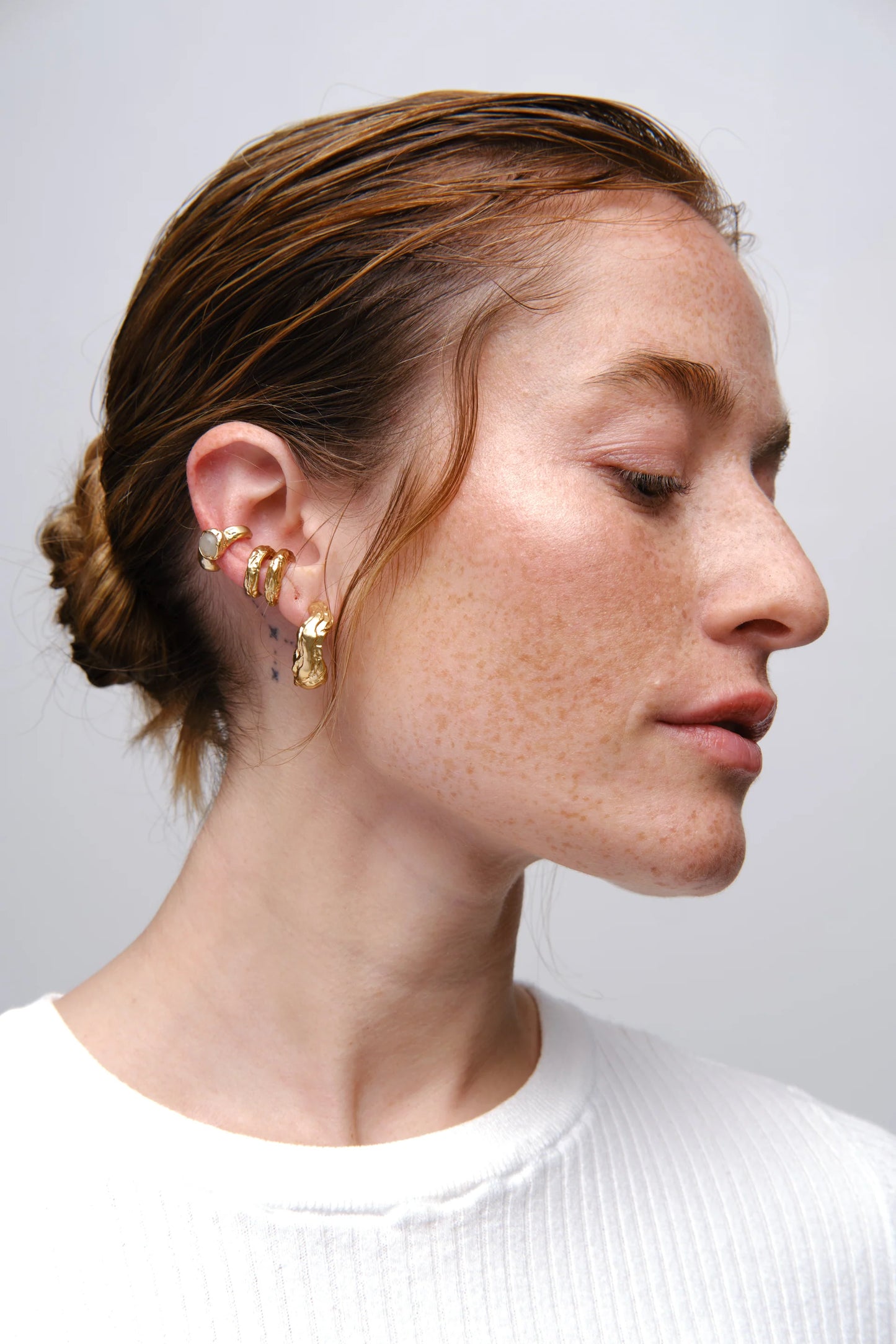 Orecchini Outerin Layered Earth Hoop Gold