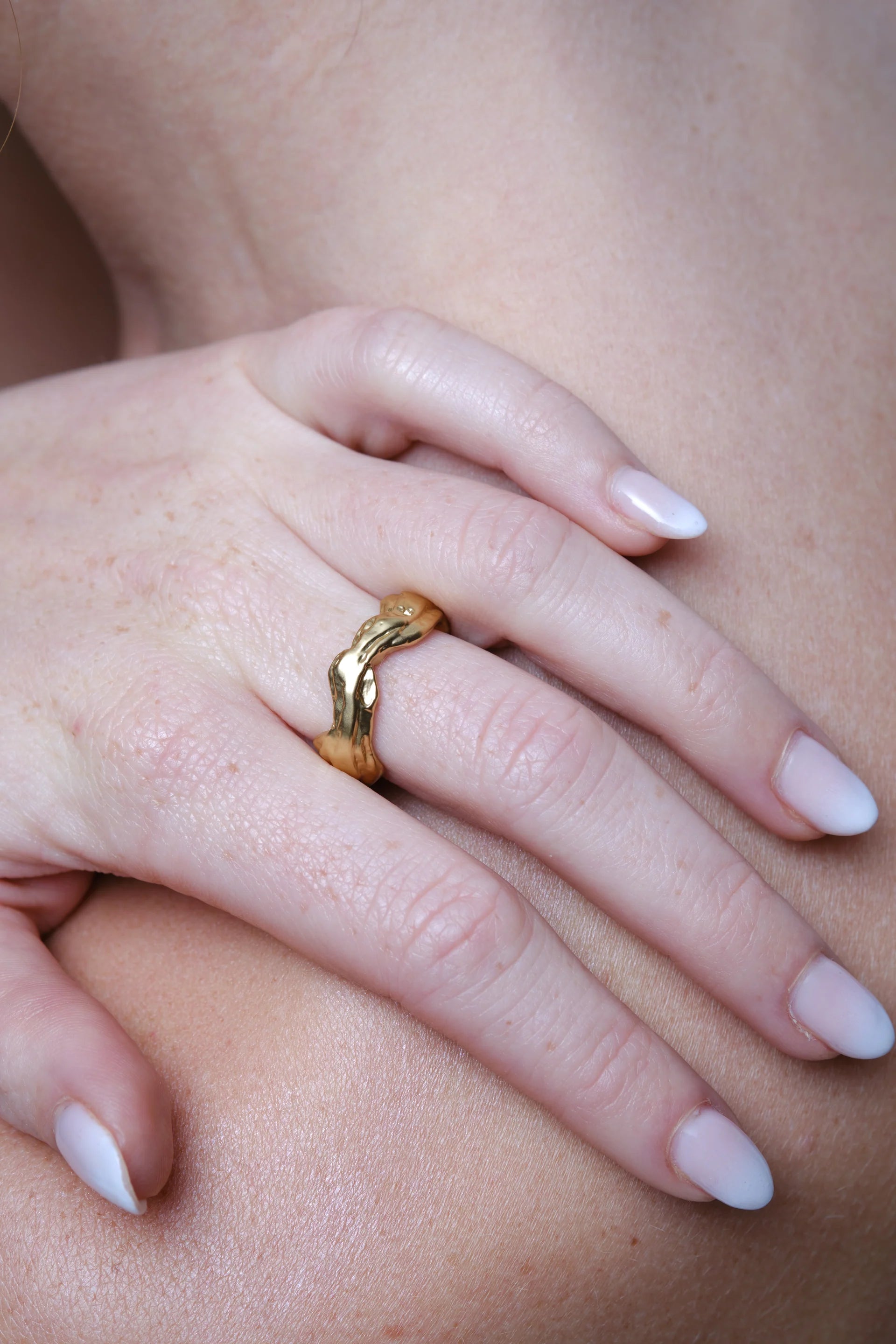 Anello Outerin Layered Earth Gold