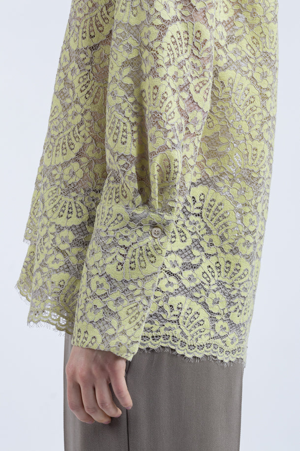 Camicia Phisique Du Role in pizzo nonna Amelia lime beige