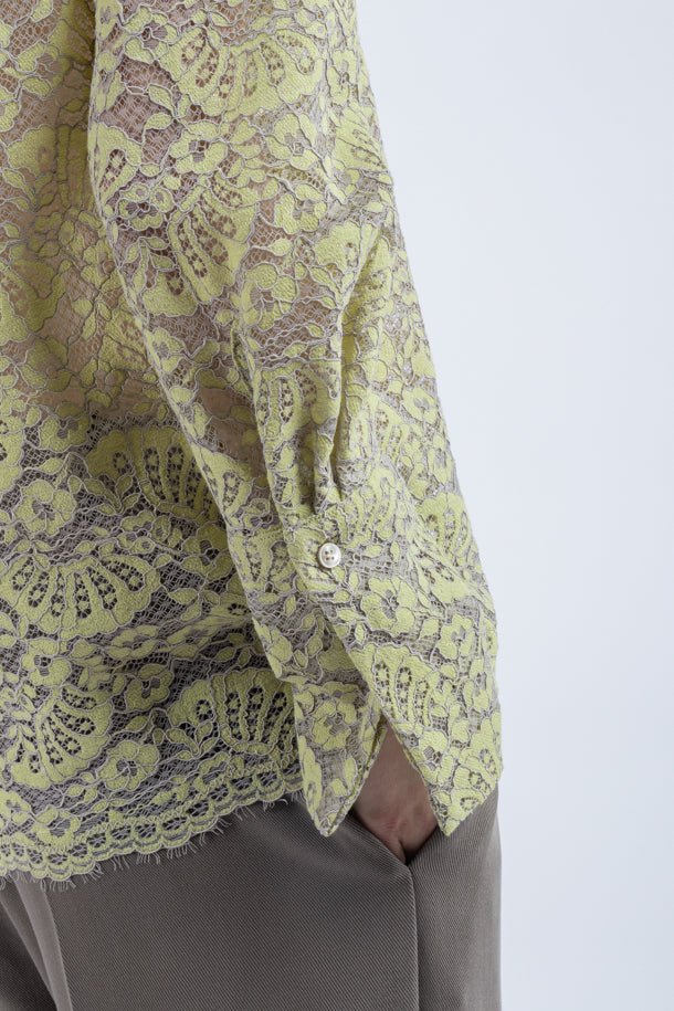 Camicia Phisique Du Role in pizzo nonna Amelia lime beige