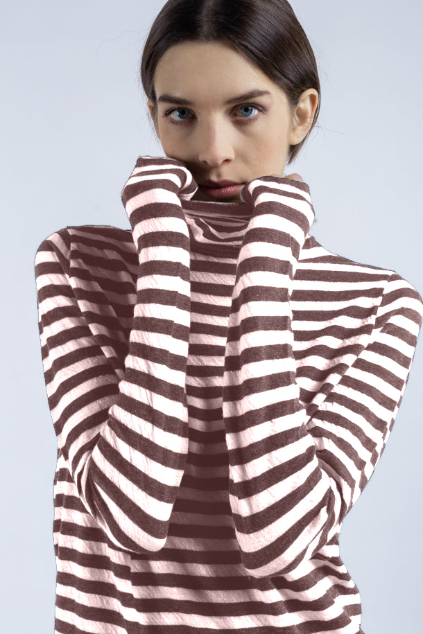 Maglia Phisique Du Role dolcevita a righe cioccolato