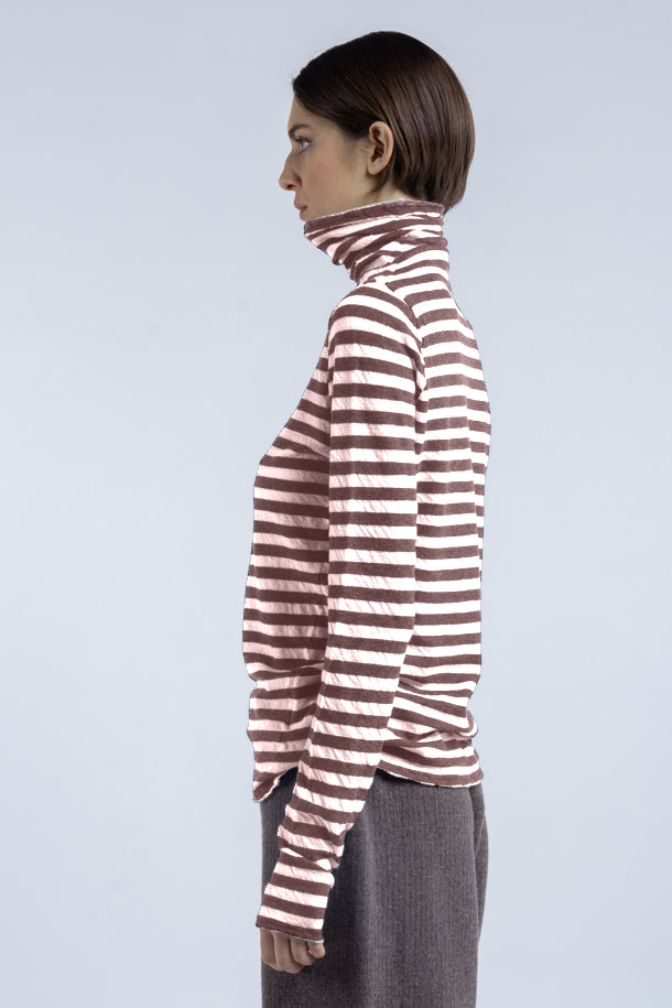 Maglia Phisique Du Role dolcevita a righe cioccolato