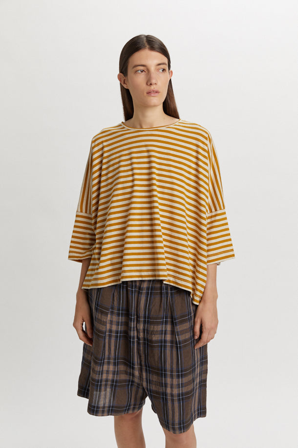 T-shirt Phisique Du Role over righe cognac