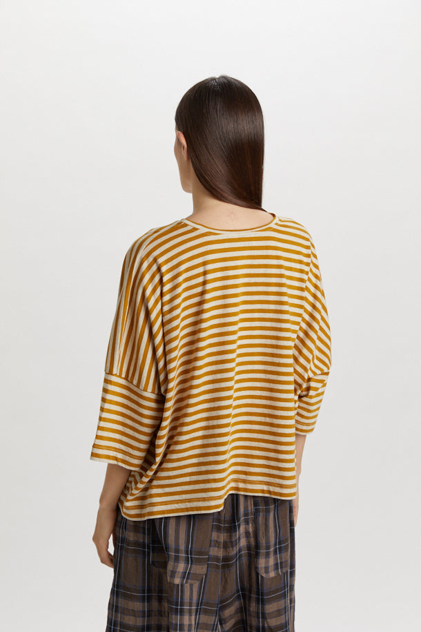 T-shirt Phisique Du Role over righe cognac