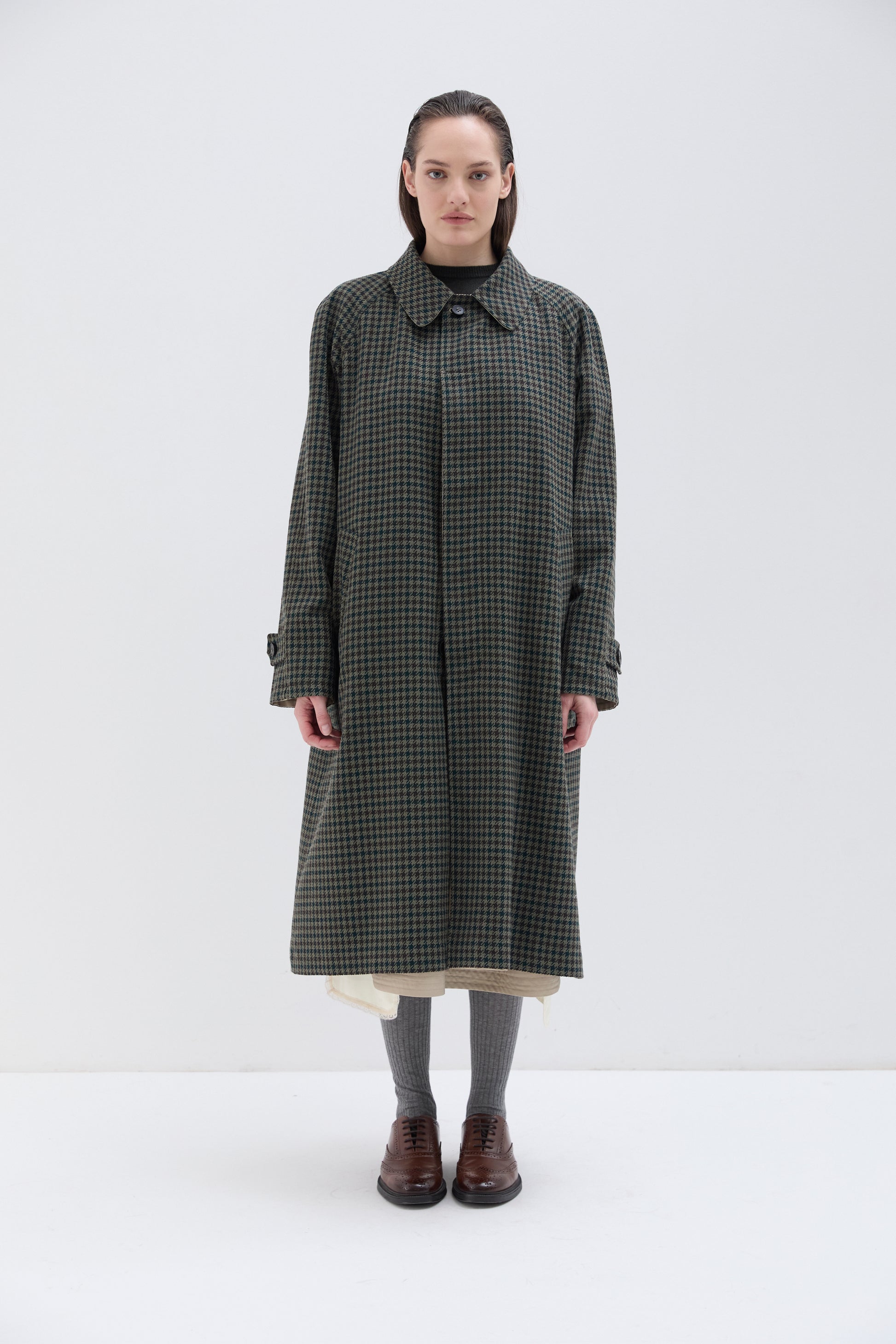 Cappotto Phisique Du Role reversibile pied de poule green