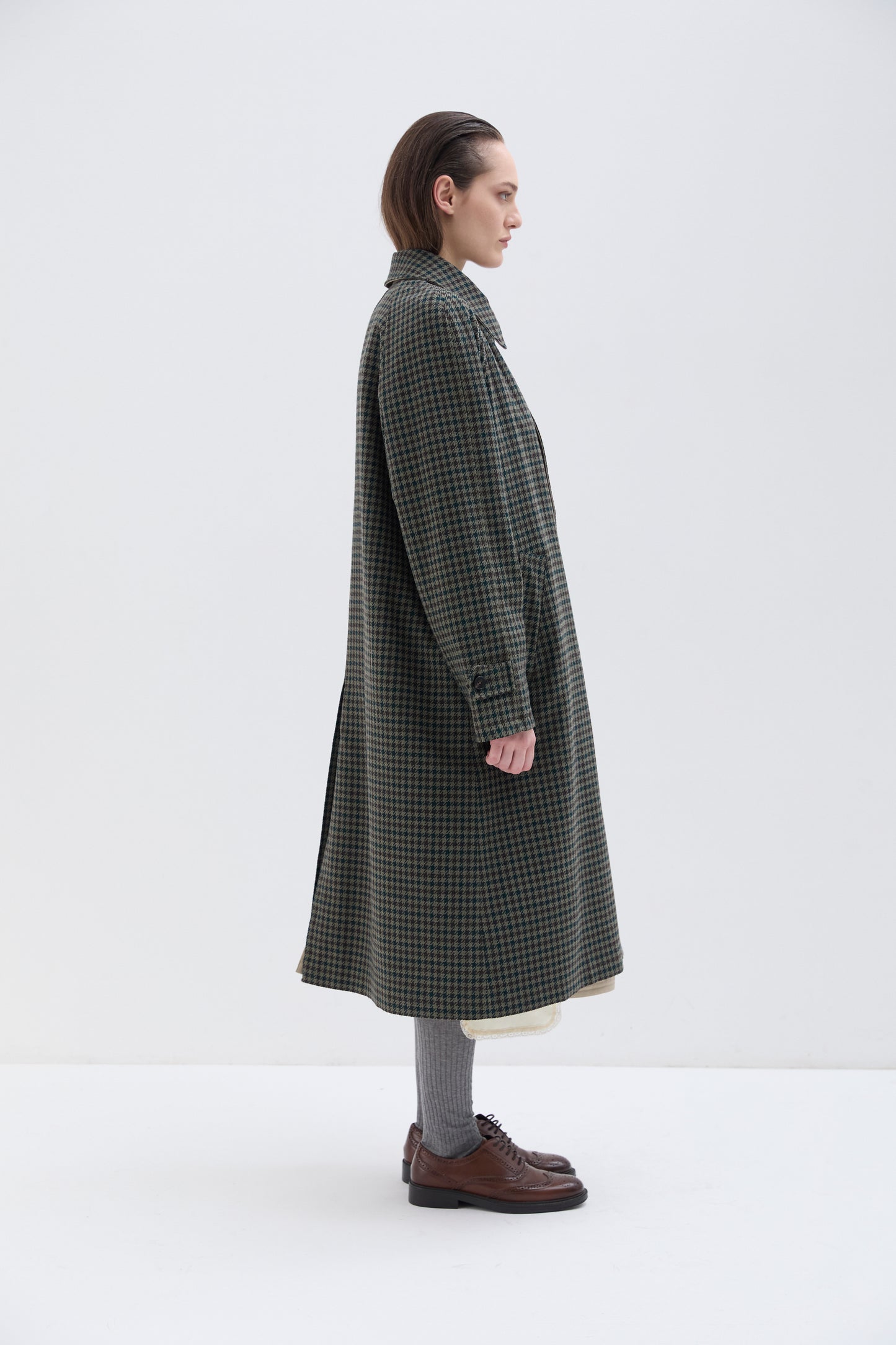 Cappotto Phisique Du Role reversibile pied de poule green