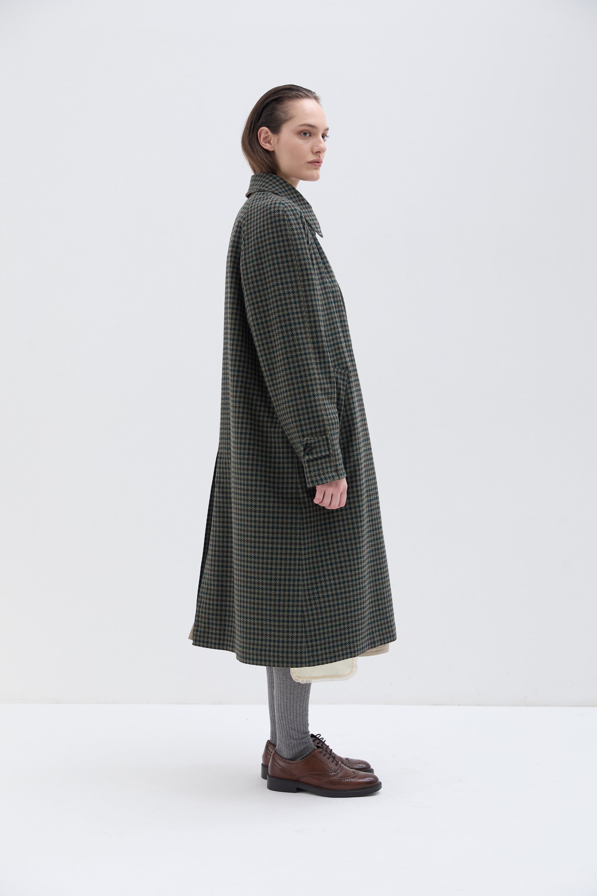 Cappotto Phisique Du Role reversibile pied de poule green