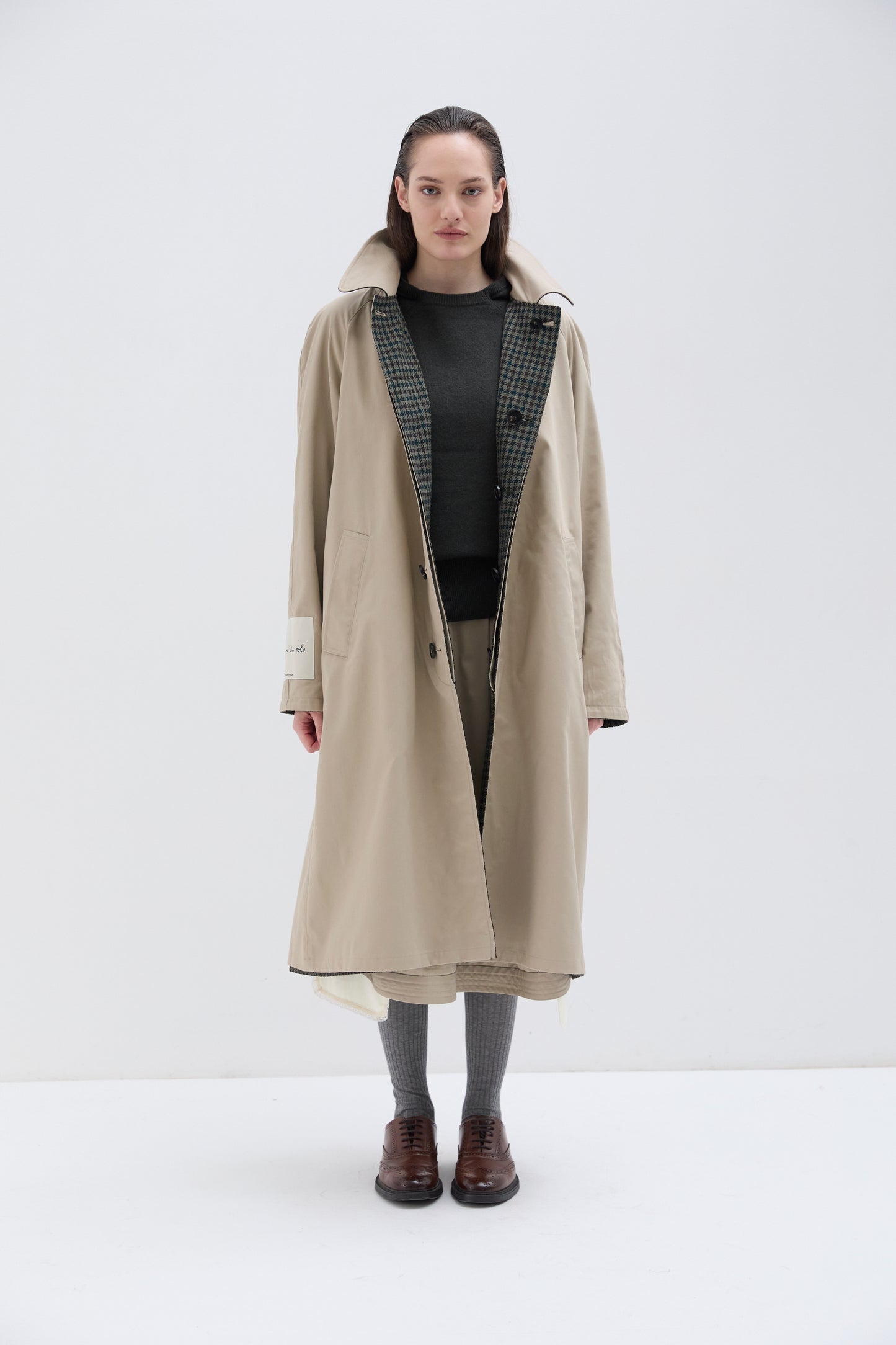 Cappotto Phisique Du Role reversibile pied de poule green