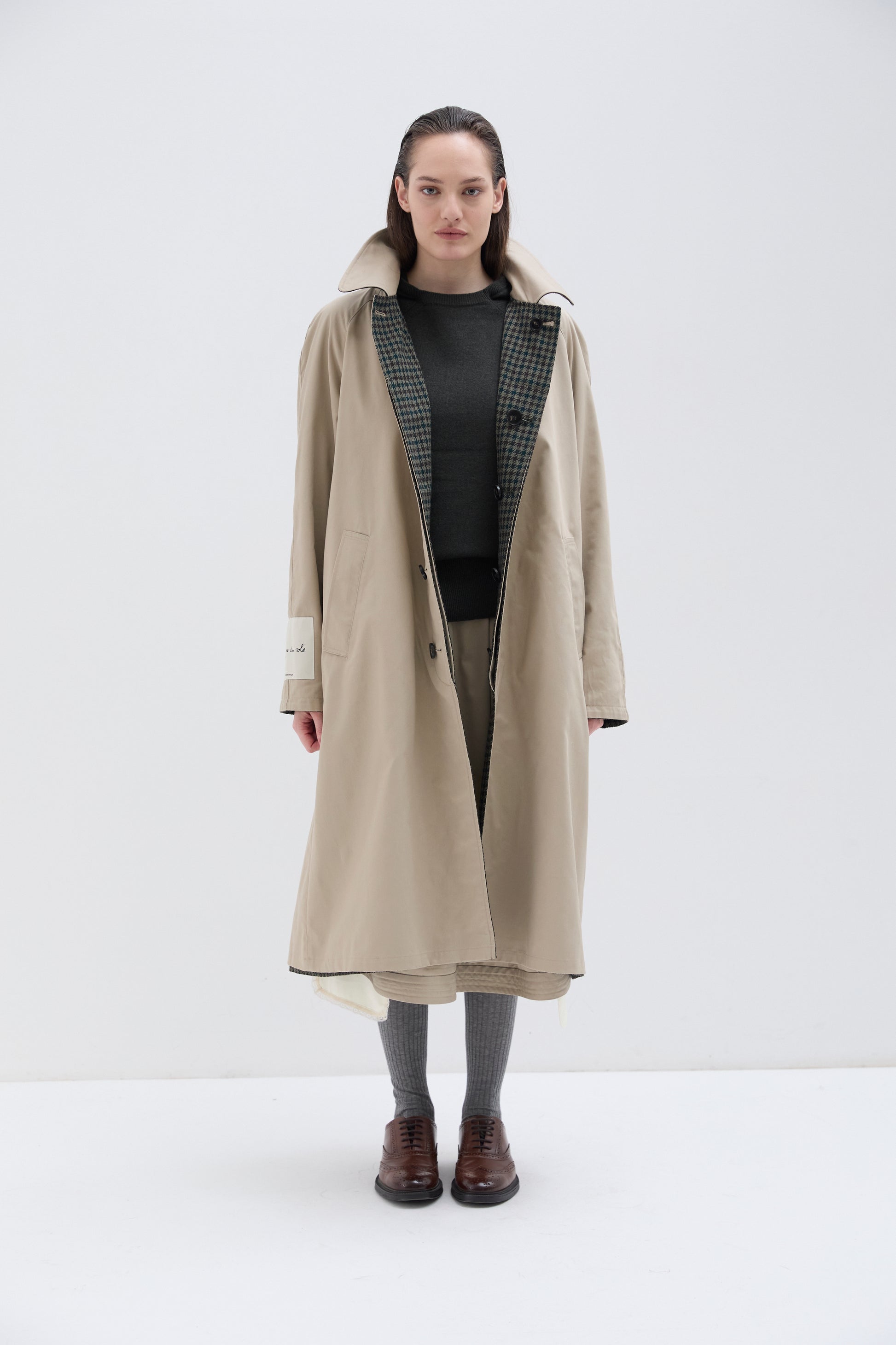 Cappotto Phisique Du Role reversibile pied de poule green