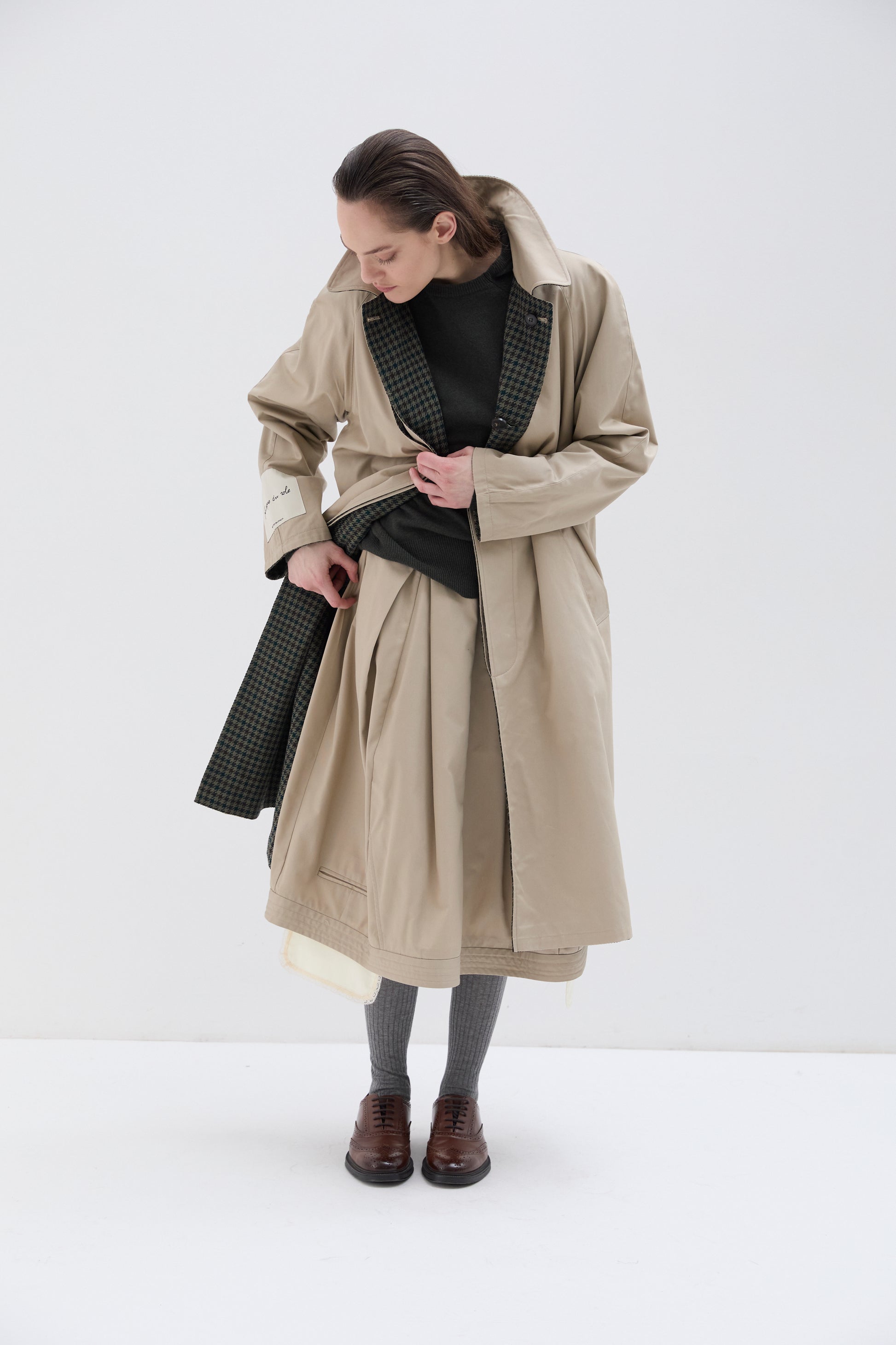 Cappotto Phisique Du Role reversibile pied de poule green