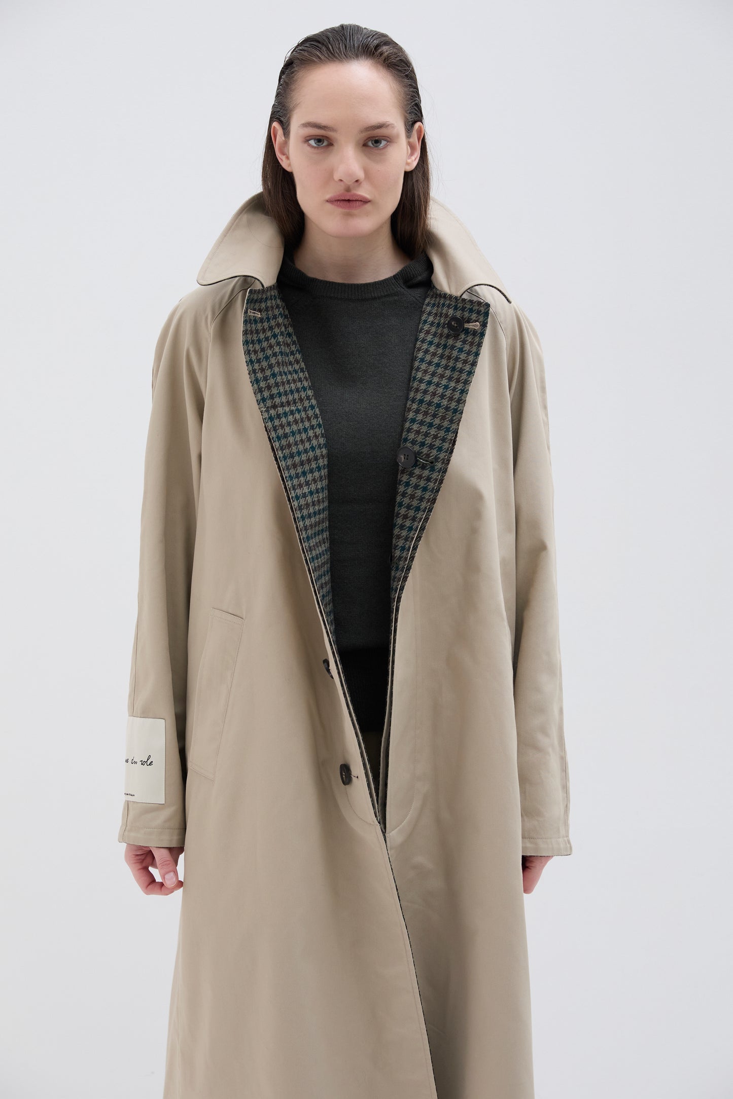 Cappotto Phisique Du Role reversibile pied de poule green