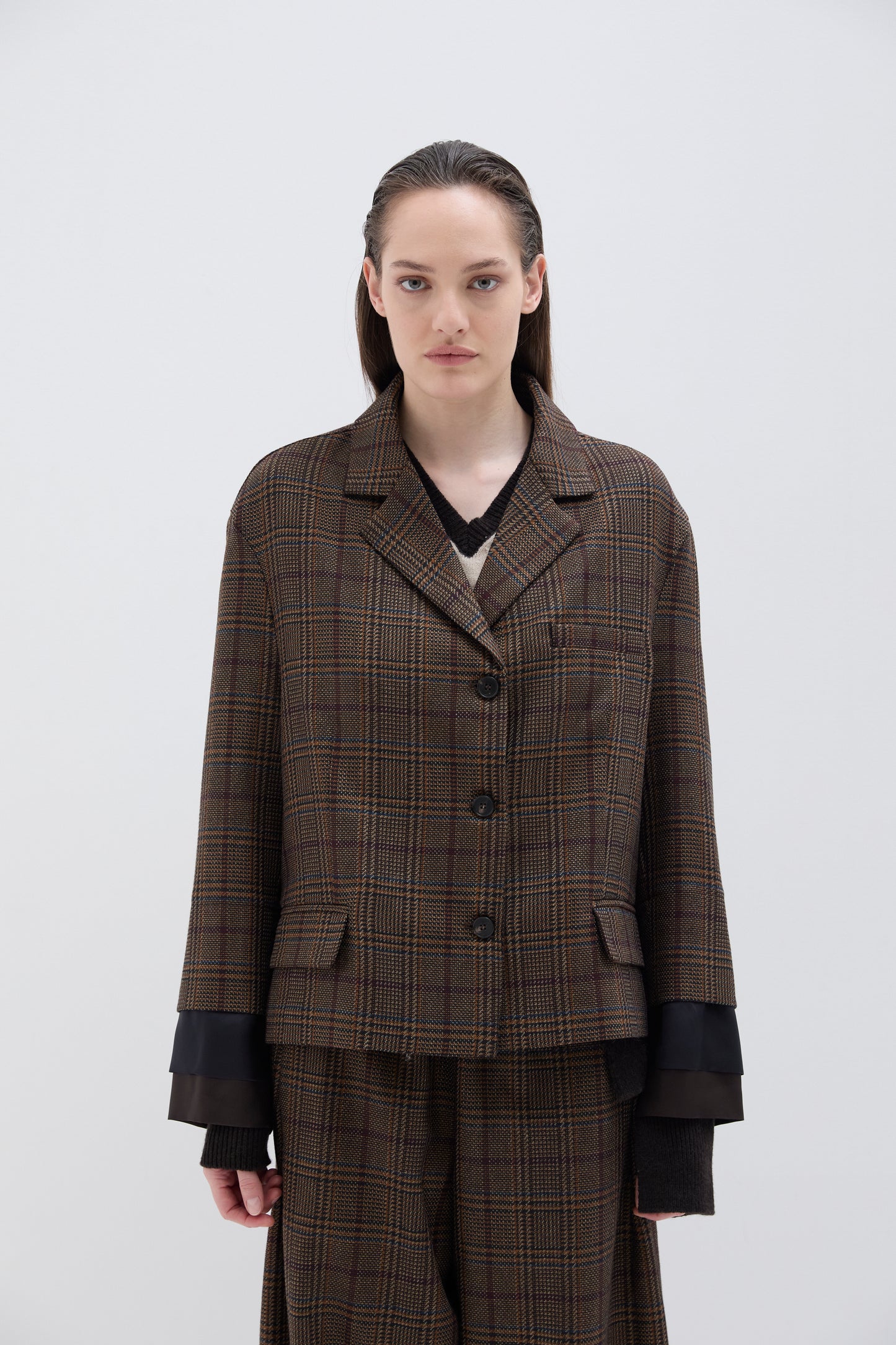 Giacca Phisique Du Role tartan wine