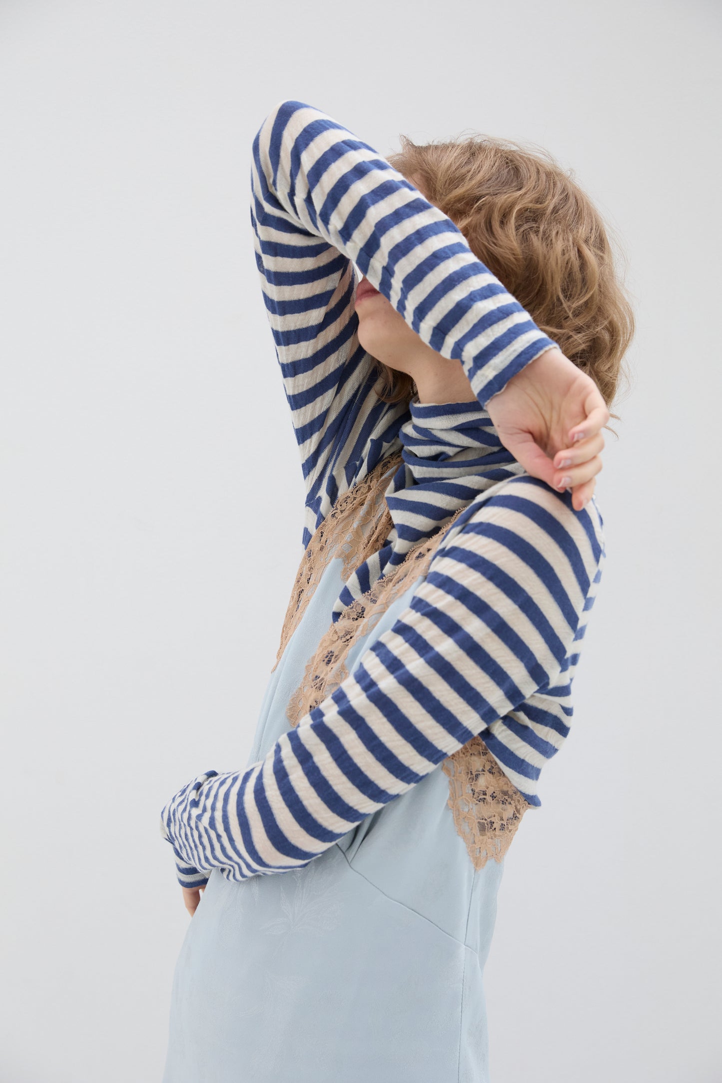 Maglia Phisique Du Role dolcevita a righe blue jeans