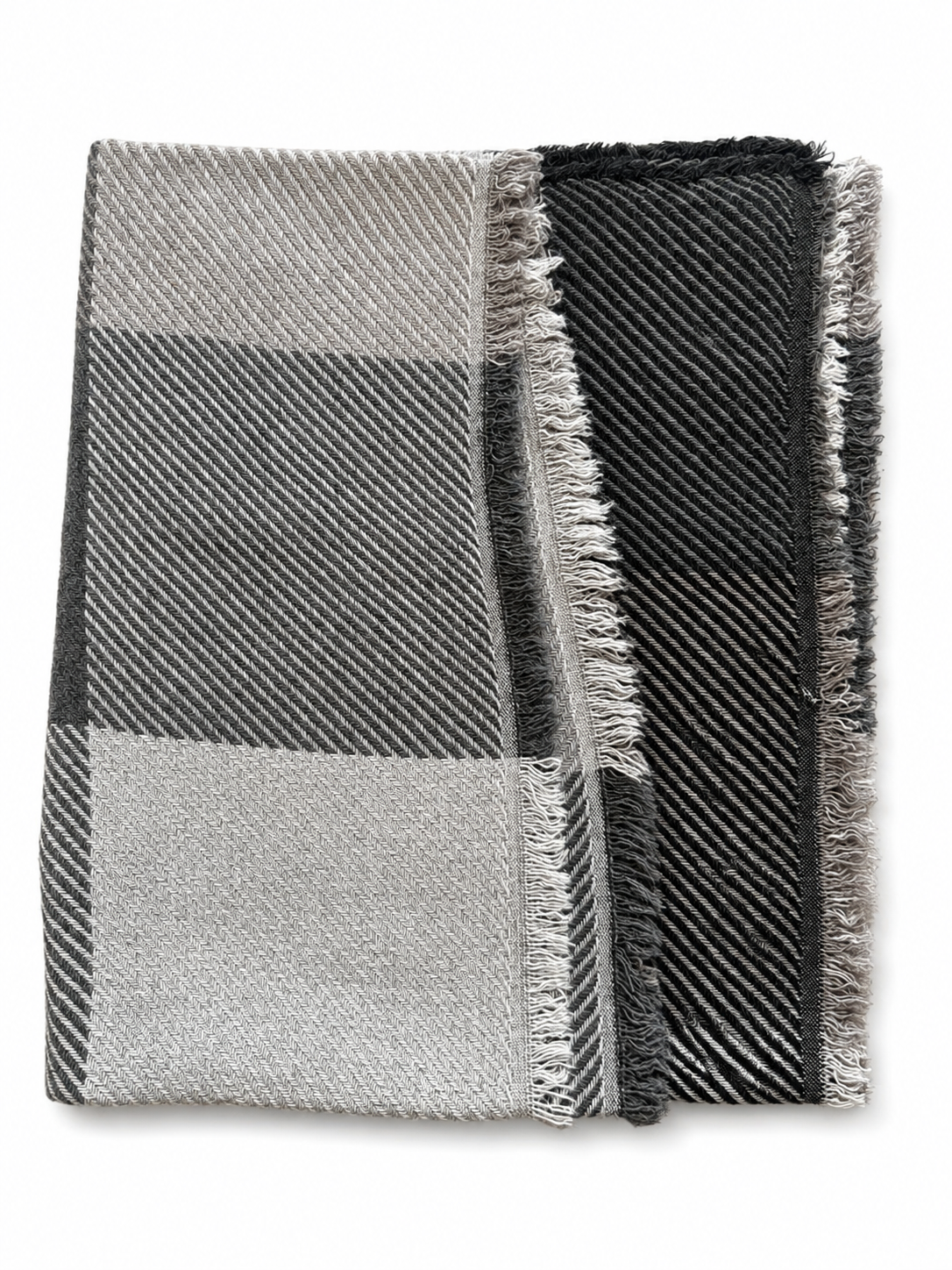 Sciarpa Flirt check + diagonale grigio