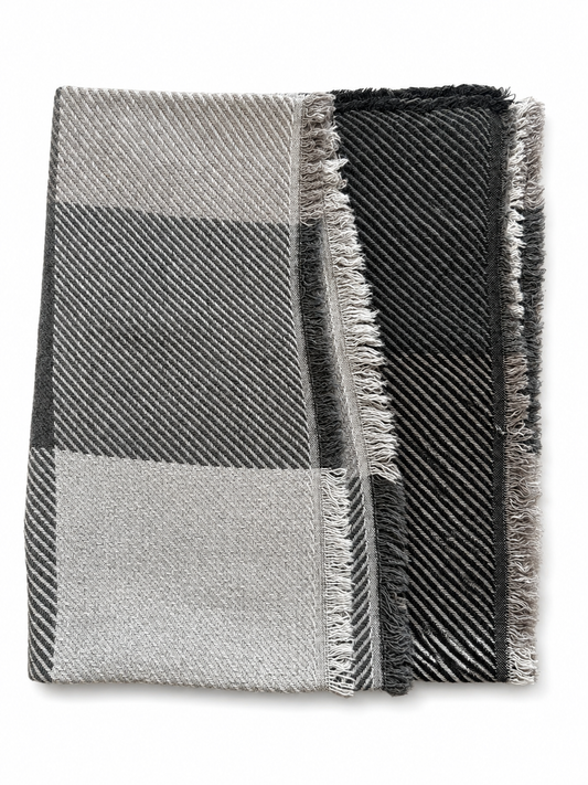 Sciarpa Flirt check + diagonale grigio