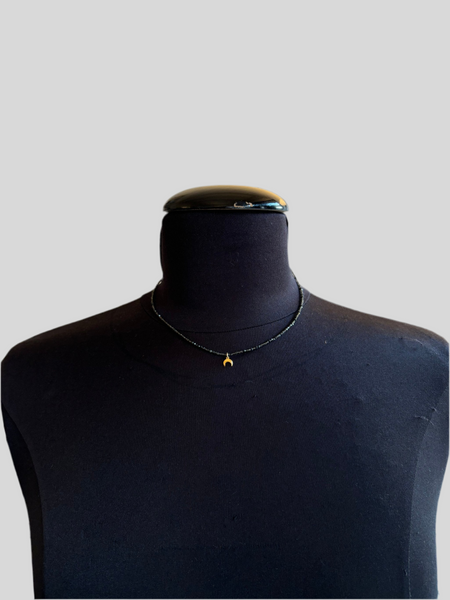 Collana Emmevi pietre grigio scuro luna