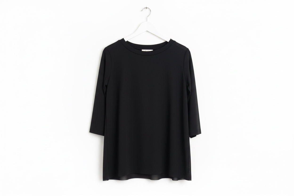 T-shirt Flirt nera retro georgette