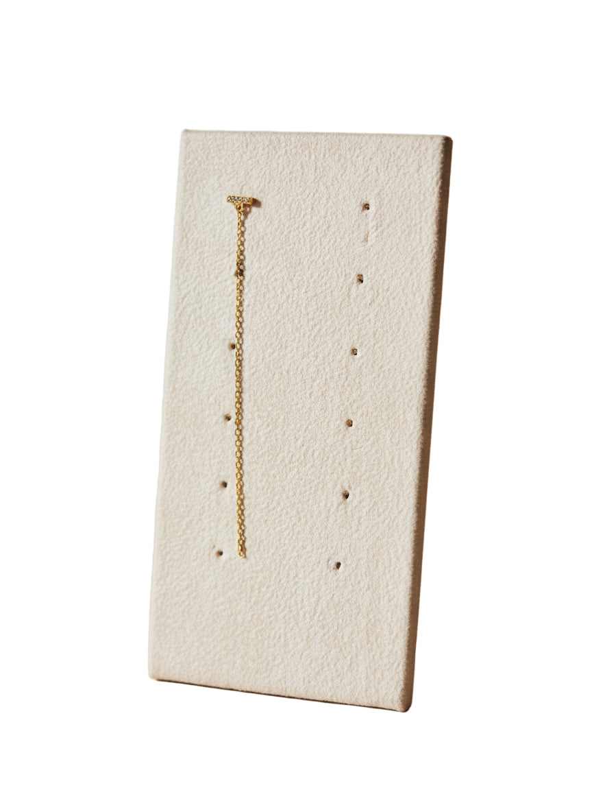 Orecchino Emmevi mono lobo barretta zirconi e catena