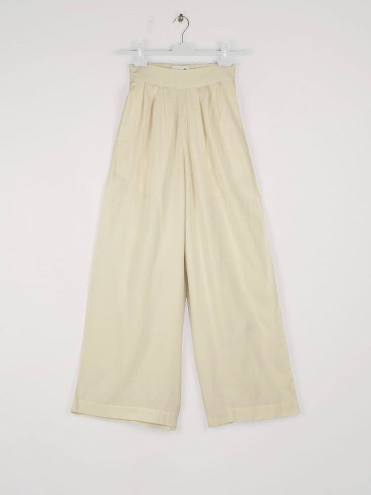 Pantalone Mii Collection Radha La Toile Blanche Natural ampio seta grezza