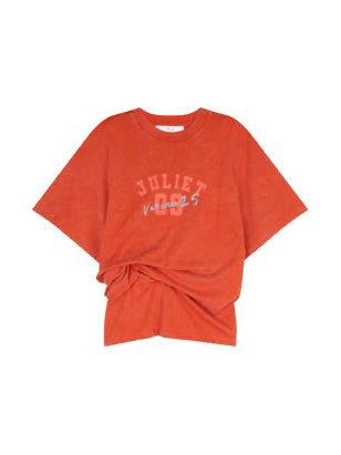 T-shirt Tela Wrap/Print arancio