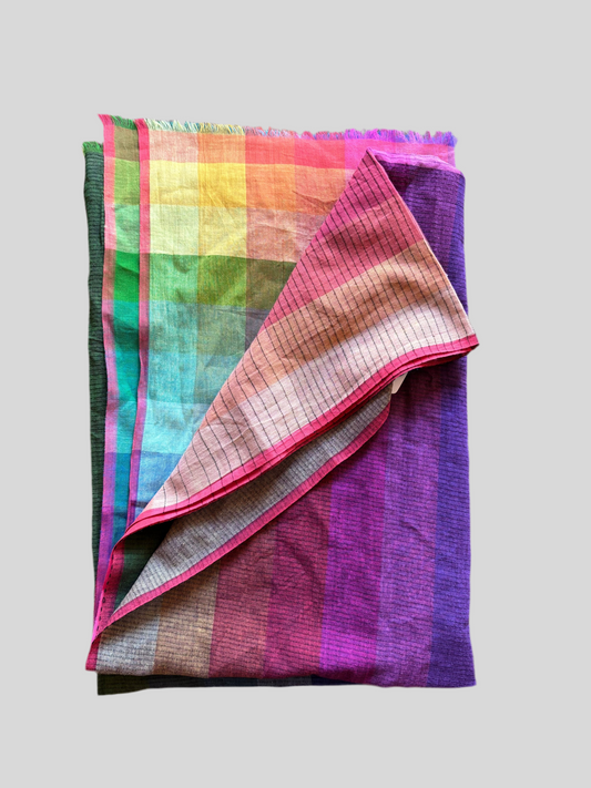 Foulard Mii Collection Scarf Tisse check multicolore cotone