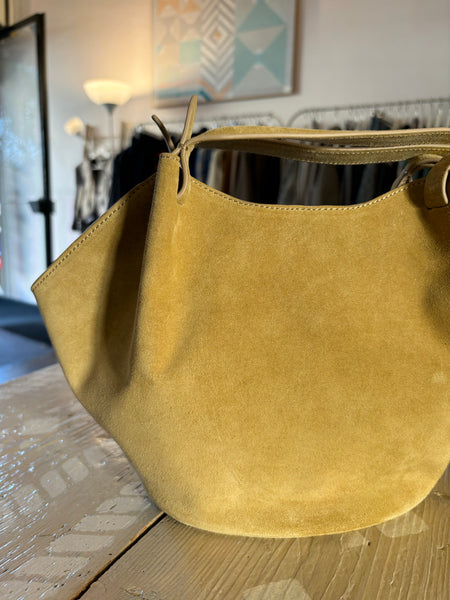 Borsa Maestoso Shell mini beige suede