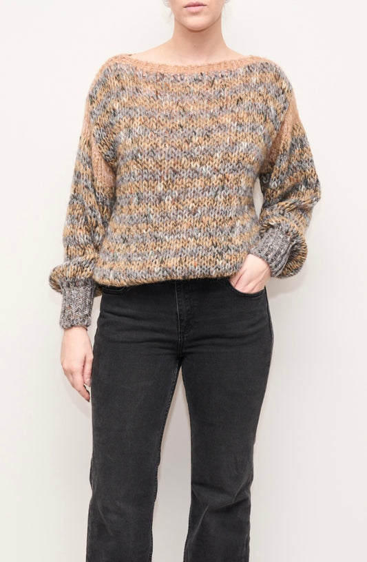 Maglione Chiara Bertani melange grigio senape