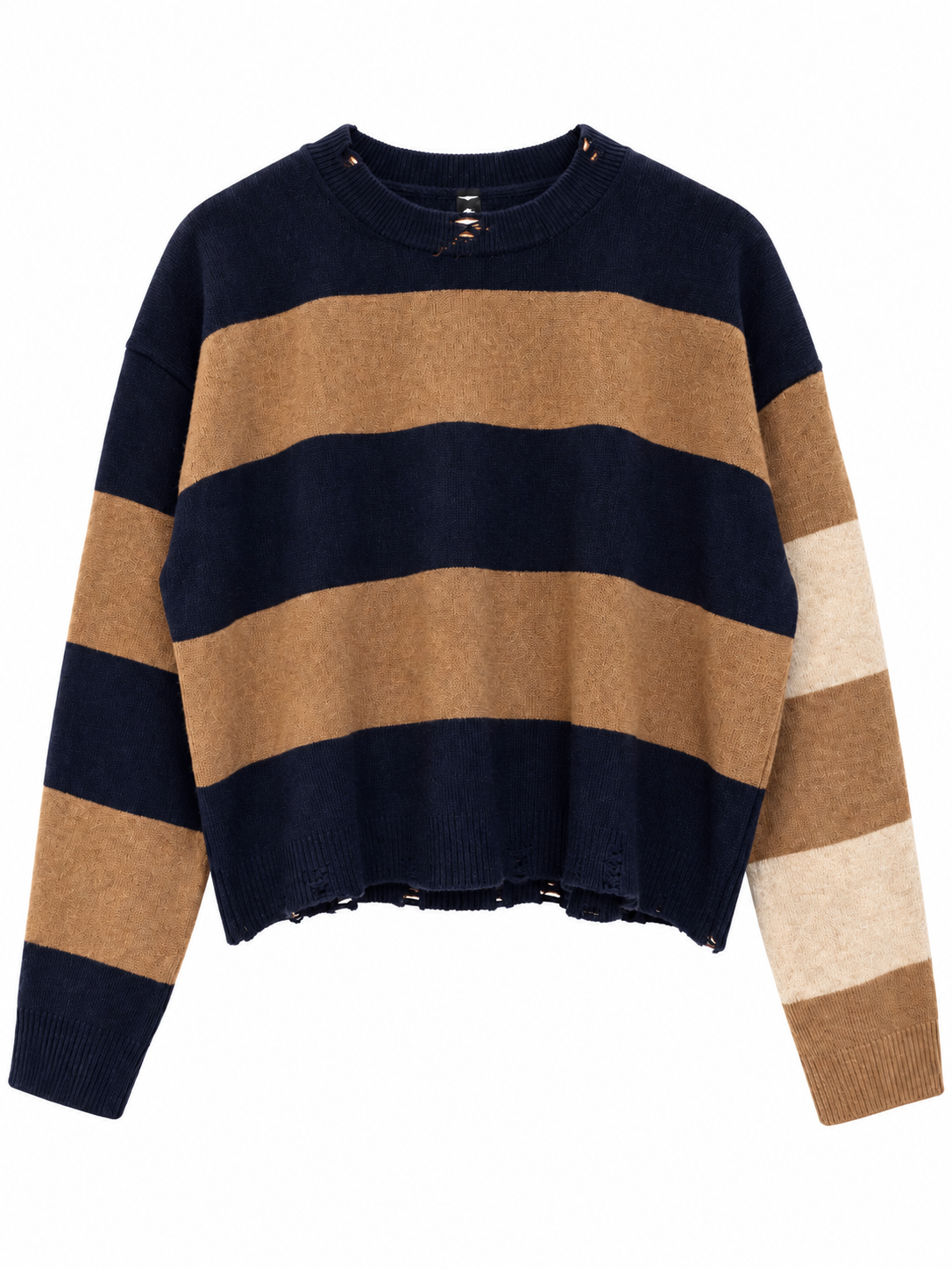 Maglione Laboratorio righe blu cannella