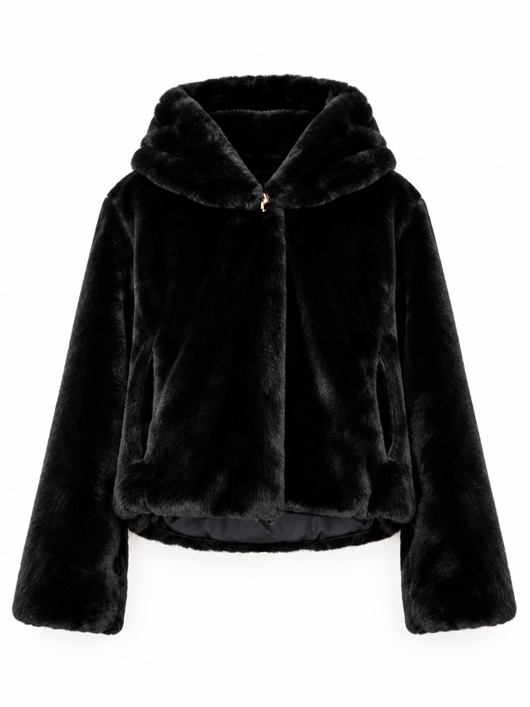Giacca Flirt ecopelliccia e nylon reversibile nera