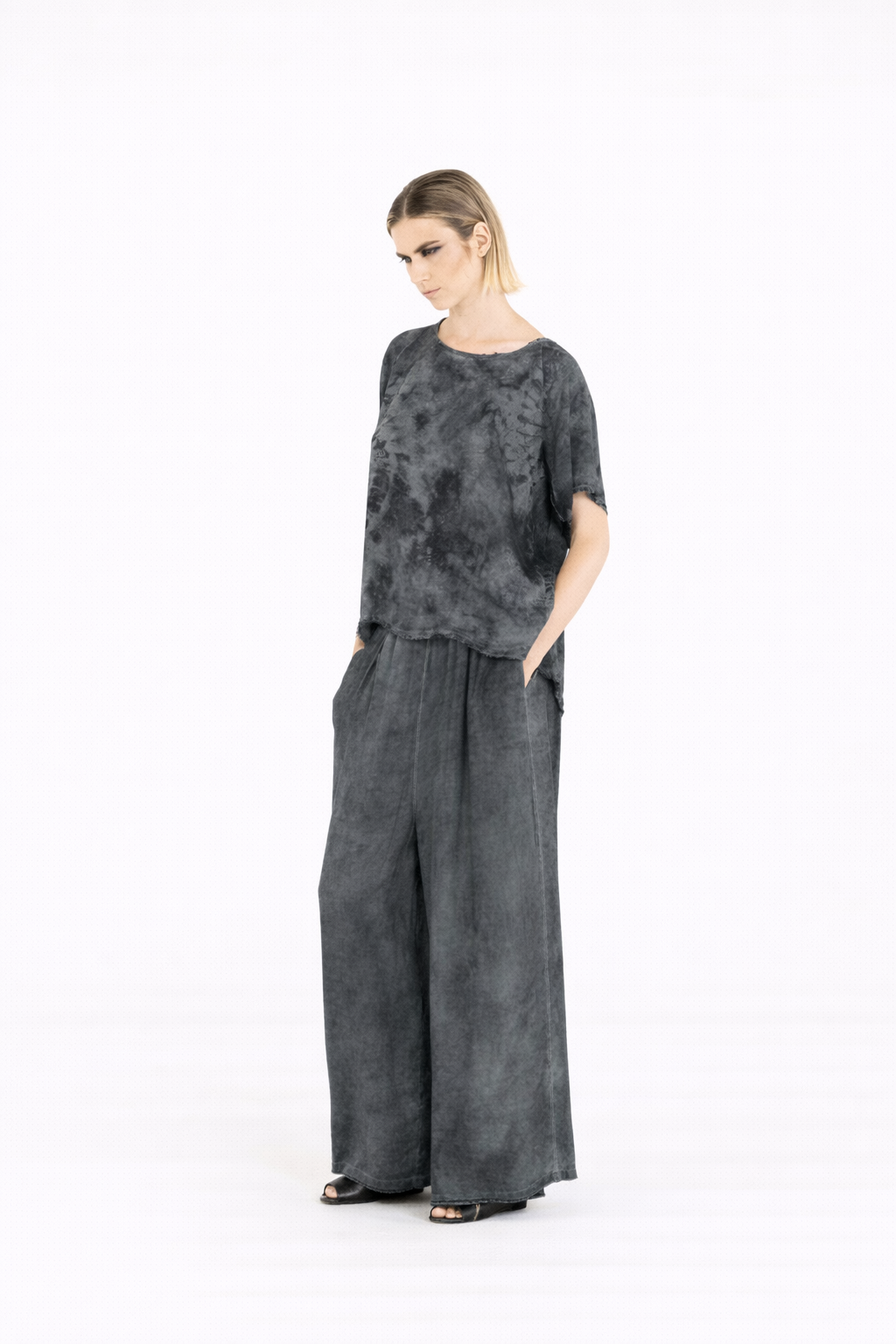 T-shirt Sanctamuerte Ash Grey Print 