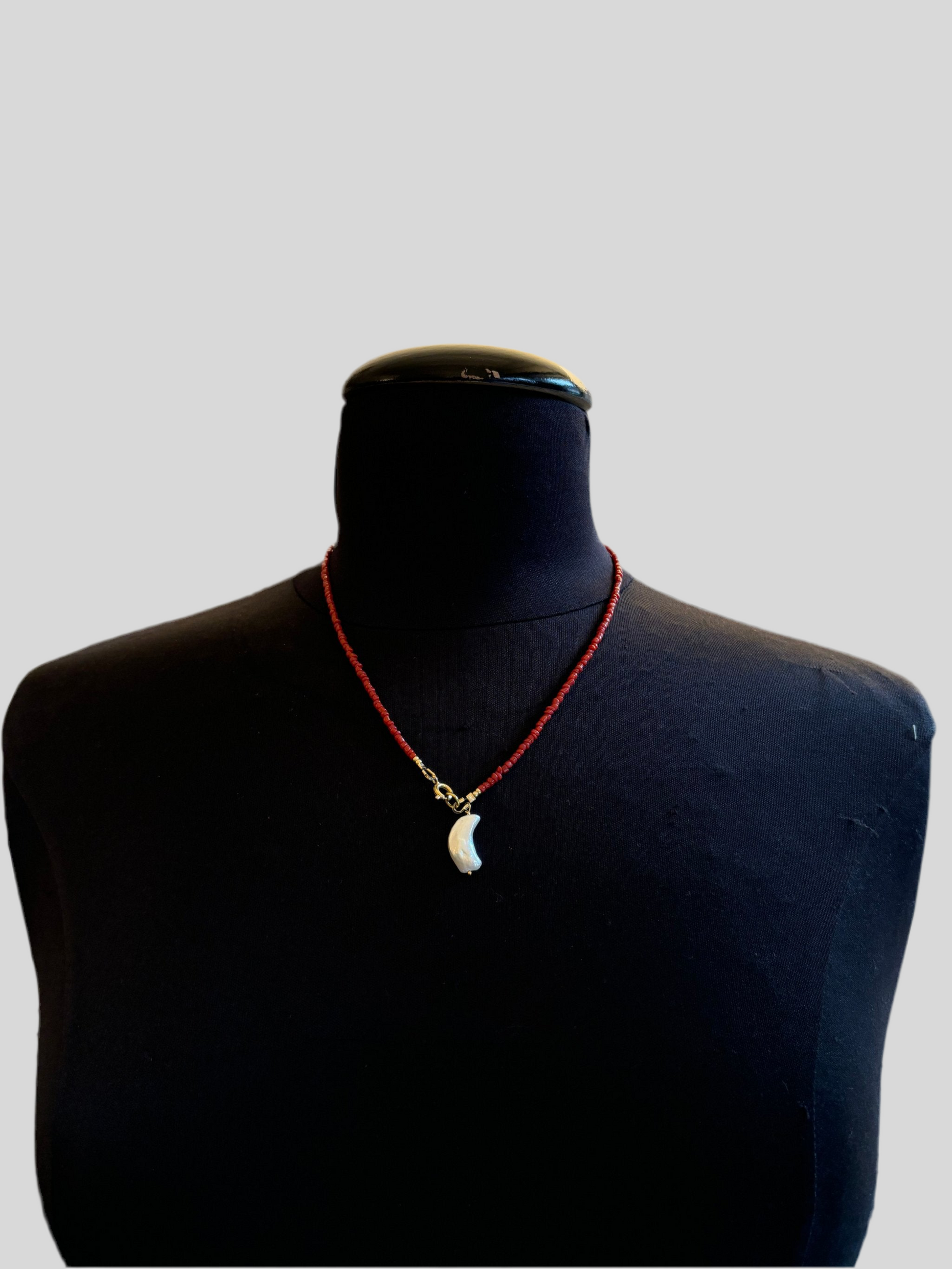 Collana Jewelfizz perline rosse e luna