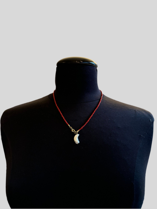 Collana Jewelfizz perline rosse e luna