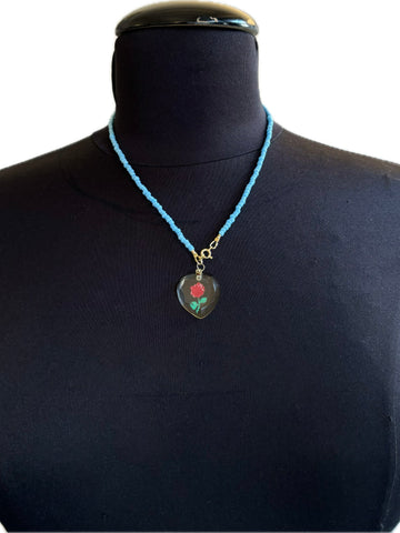 Collana Jewelfizz azzurra e cuore plexiglass