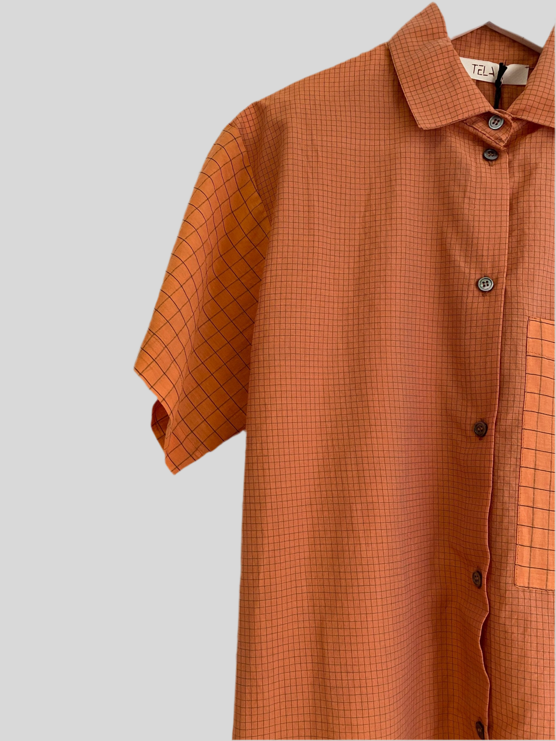 SPECIAL PRICE * Camicia Tela quadretto arancio