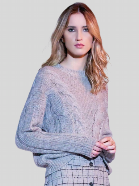 Maglione Flirt trecce grigio chiaro