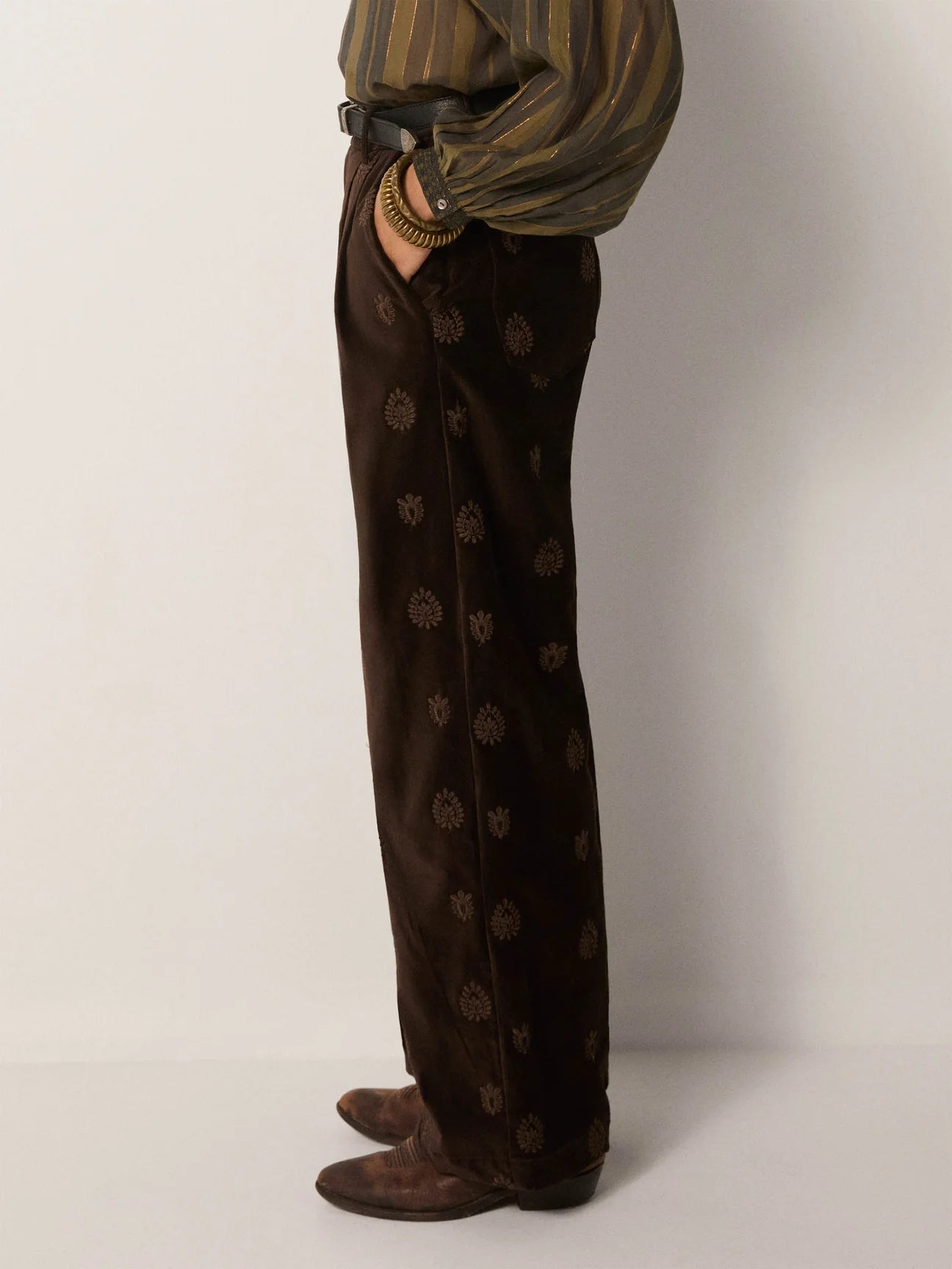 Pantalone Maison Hotel Paco Velluto Macchiato